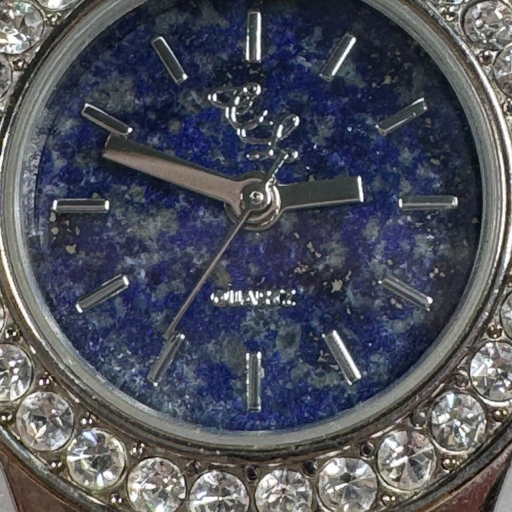 Glam Sapphire Blue Rhinestone Bracelet Watch Lapis Y2K  Style HSN Colleen Lopez - Picture 4 of 16